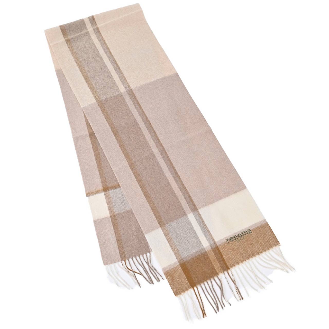 レノマ RENOMA マフラー R9919 CHECK CASHMERE R008 ベージュ メンズ レディース 新生活応援 ギフト プレゼント 【プライスダウン】