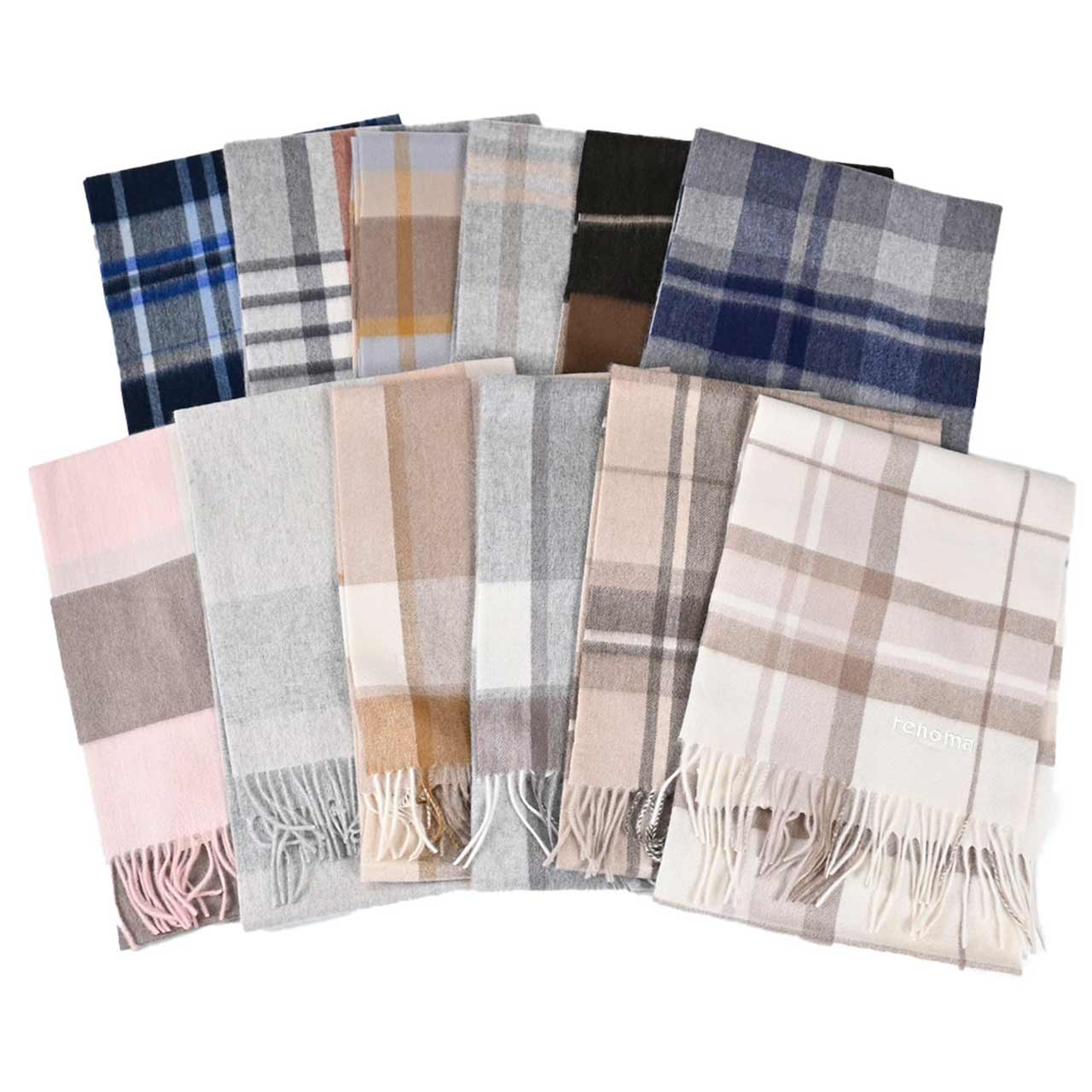 レノマ RENOMA マフラー R9919 CHECK CASHMERE R016 クリーム メンズ レディース 新生活応援 ギフト プレゼント 【プライスダウン】