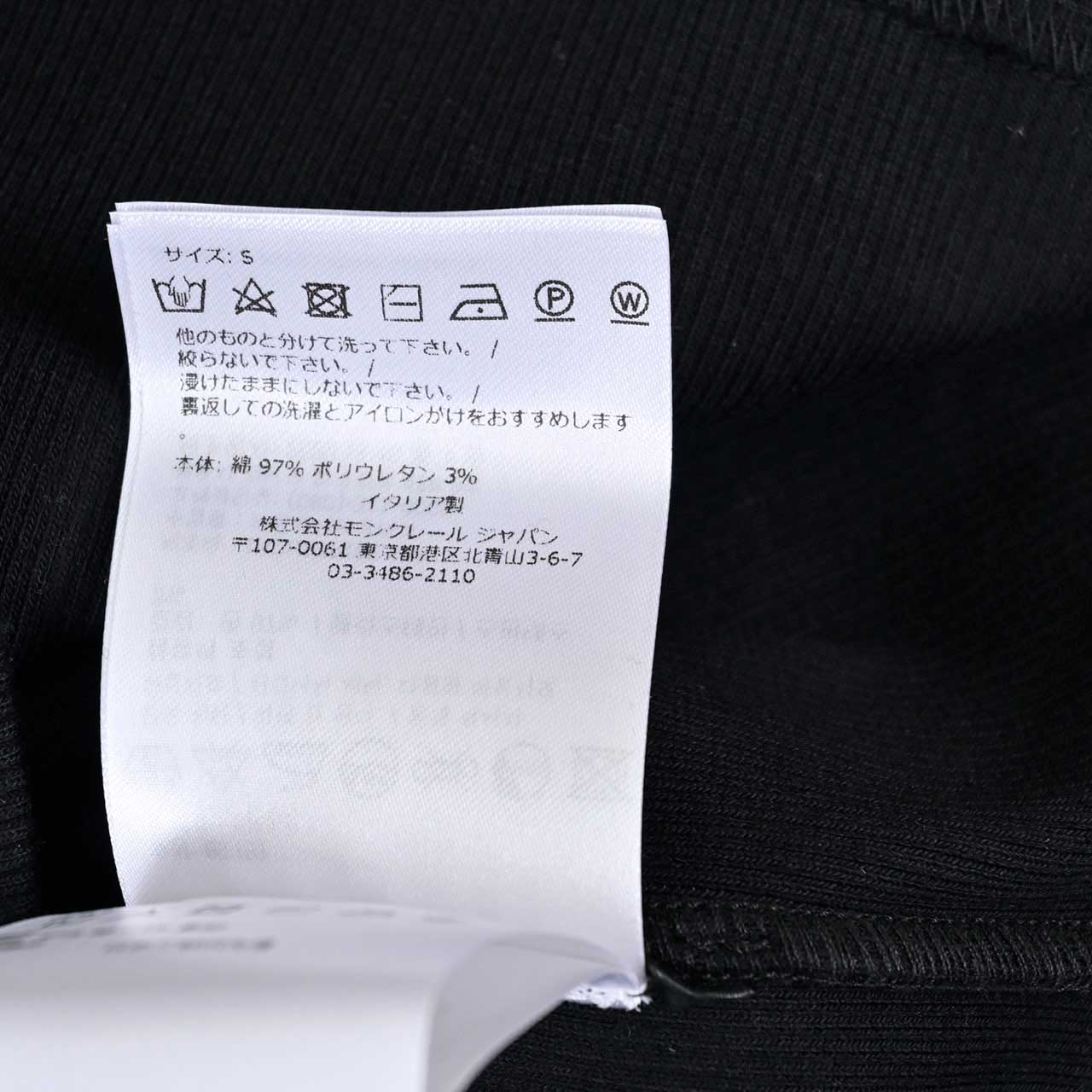 モンクレール MONCLER Tシャツ 8C00022 M2779 999 ブラック レディース 【ラスト1点 Sサイズ】