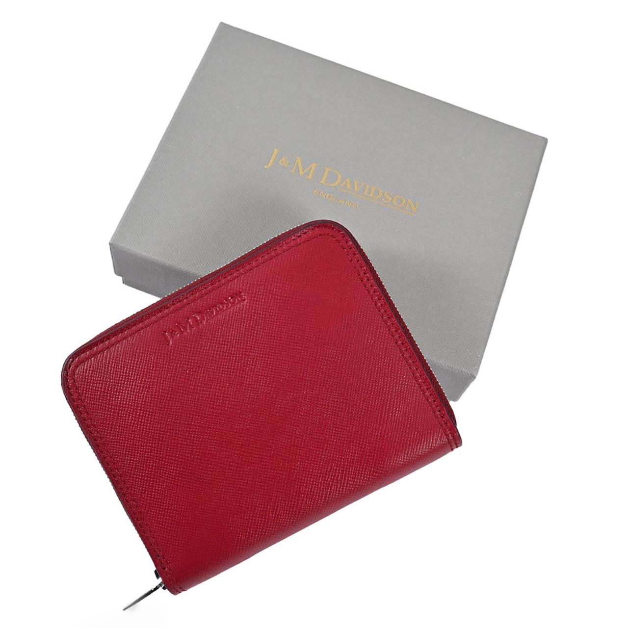 ジェイアンドエム デヴィッドソン J&M DAVIDSON 折財布 10224N 7495 BURGUNDY 8480 レッド メンズ レディース