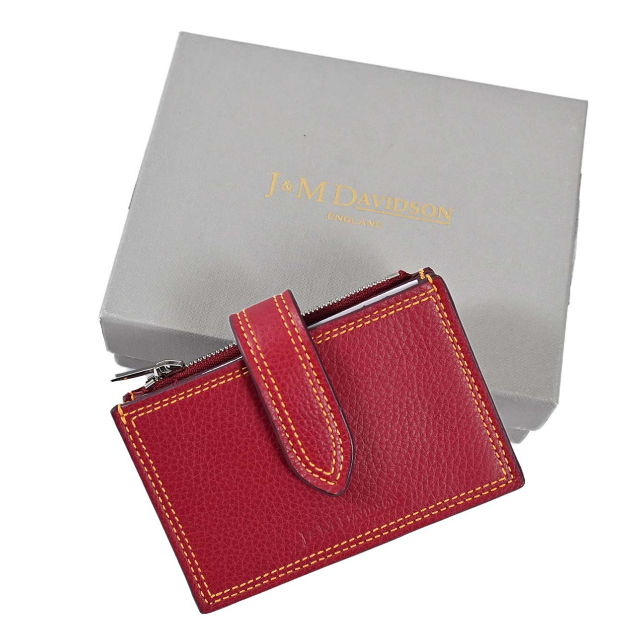 ジェイアンドエム デヴィッドソン J&M DAVIDSON 折財布 10230N 7470 BURGUNDY 8480 レッド メンズ レディース
