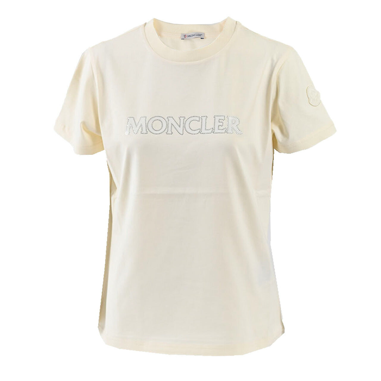 モンクレール MONCLER クルーネック半袖Tシャツ MANICA CORTA 89AIJ 8C000 21 034 クリーム 2024SS レディース 【ラスト1点 Sサイズ】