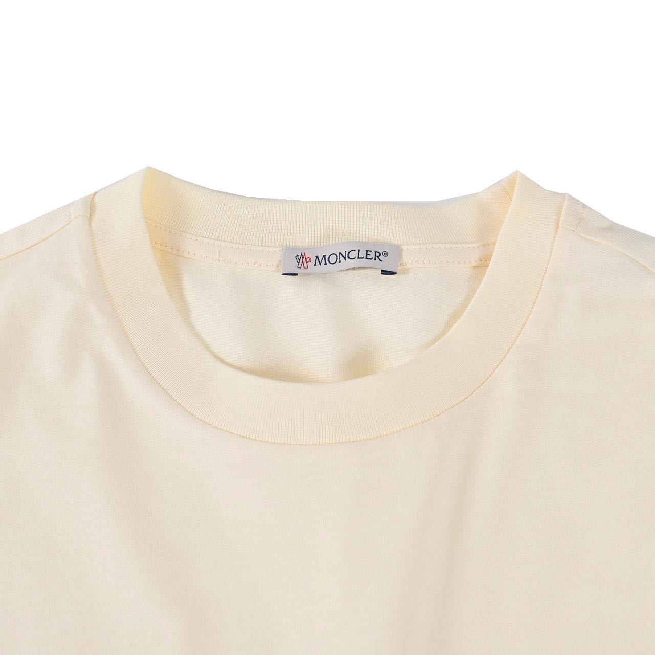 モンクレール MONCLER クルーネック半袖Tシャツ MANICA CORTA 89AIJ 8C000 21 034 クリーム 2024SS レディース 【ラスト1点 Sサイズ】