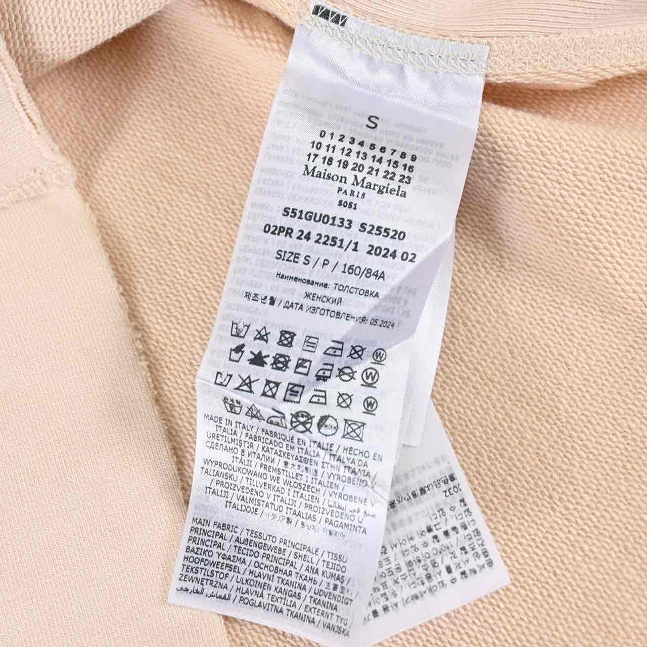 メゾン マルジェラ Maison Margiela スウェットパーカー S25520 S51GU0133 118 クリーム 2024SS レディース 【プライスダウン】