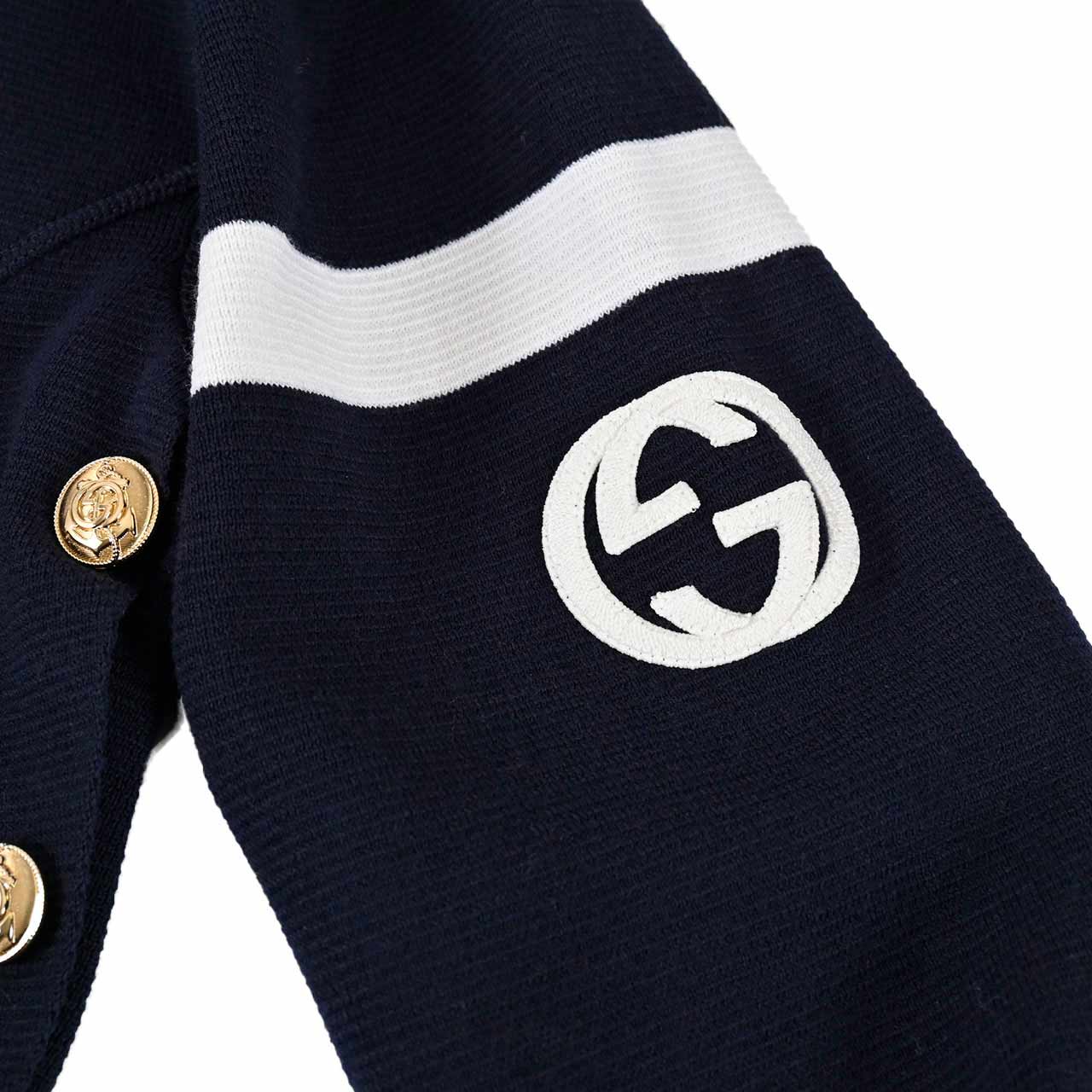 【期間限定SALE】 グッチ GUCCI クルーネックセーター 764692 XKDQS 4417 ネイビー 2024SS レディース 【ラスト1点 Lサイズ】