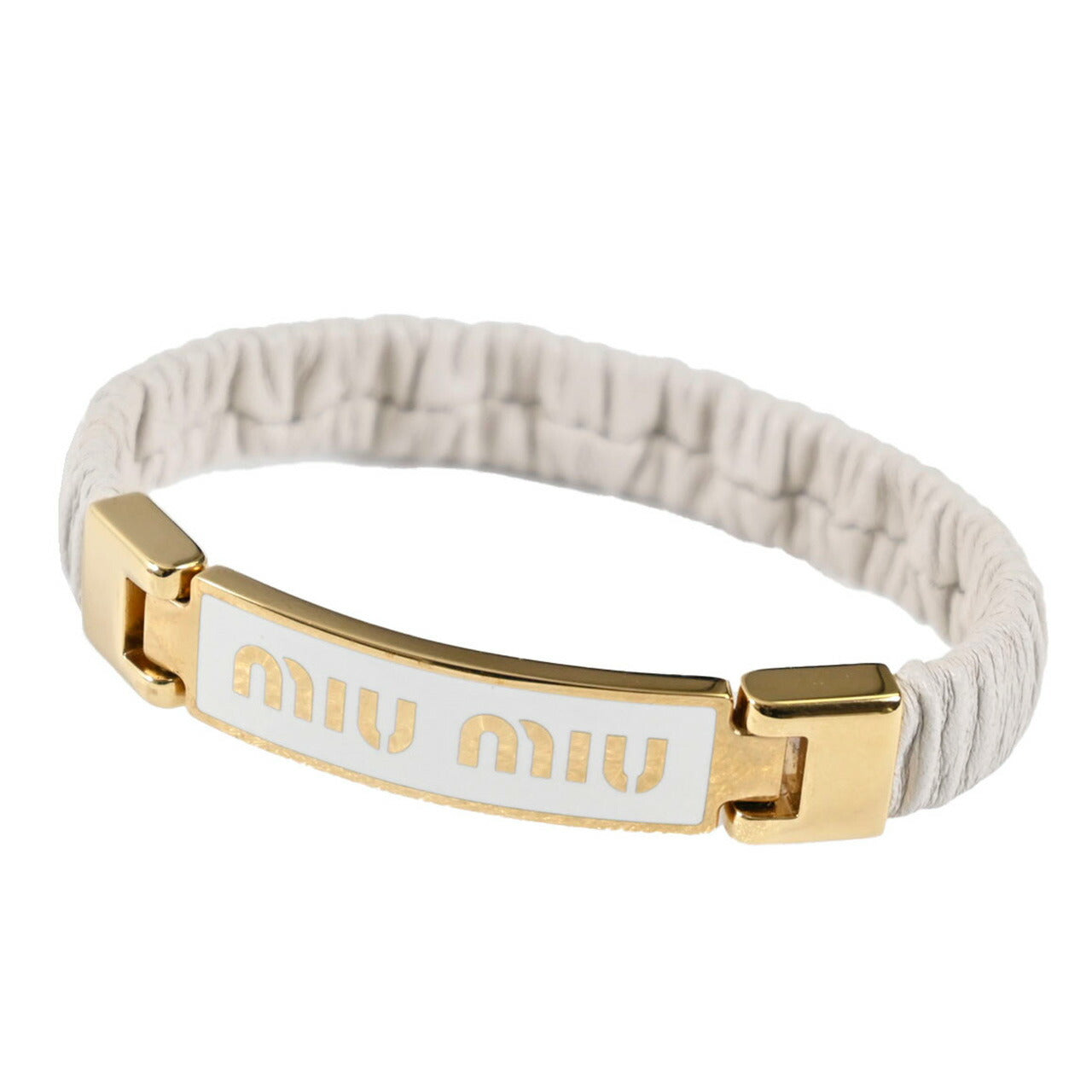 【期間限定SALE】 ミュウミュウ MIUMIU ブレスレット 5IB425 2F32 01 BIANCO ホワイト レディース 【ラスト1点 Sサイズ】