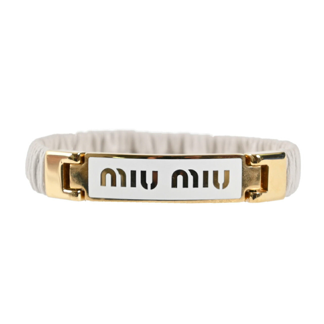 【期間限定SALE】 ミュウミュウ MIUMIU ブレスレット 5IB425 2F32 01 BIANCO ホワイト レディース 【ラスト1点 Sサイズ】