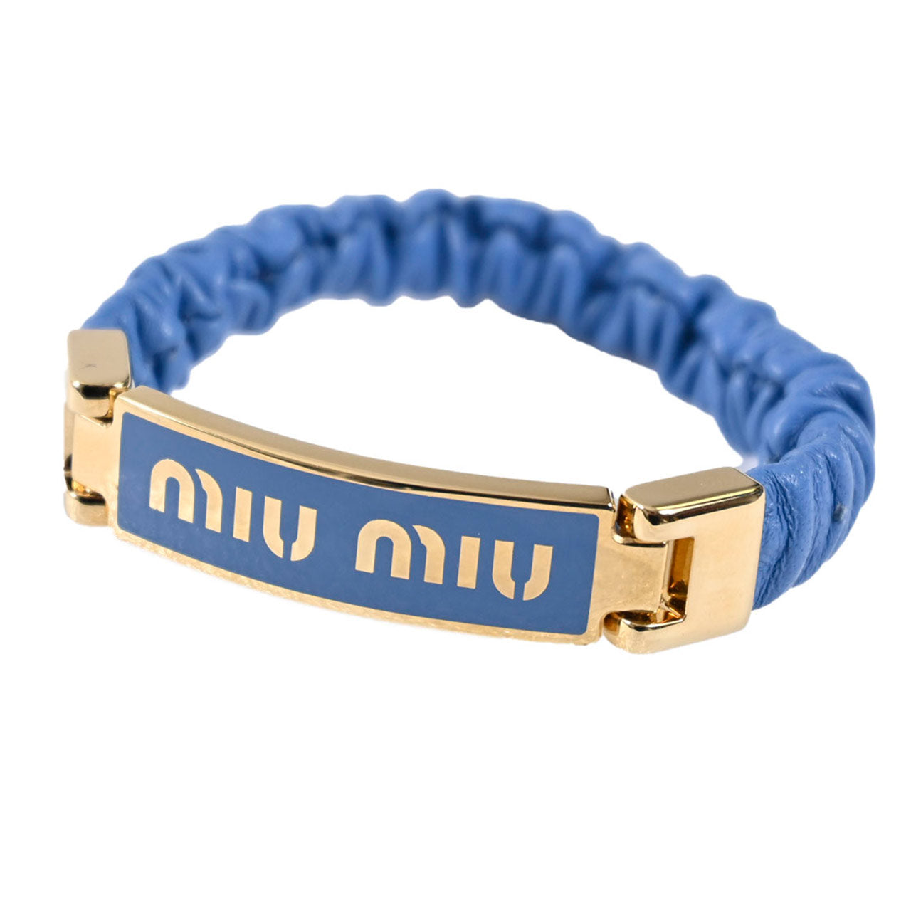 【期間限定SALE】 ミュウミュウ MIUMIU ブレスレット 5IB425 2F32 01 ONDA ブルー レディース 【ラスト1点 Sサイズ】