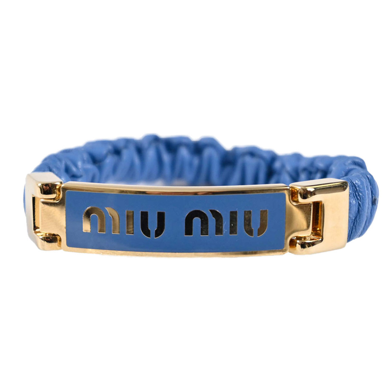 【期間限定SALE】 ミュウミュウ MIUMIU ブレスレット 5IB425 2F32 01 ONDA ブルー レディース 【ラスト1点 Sサイズ】
