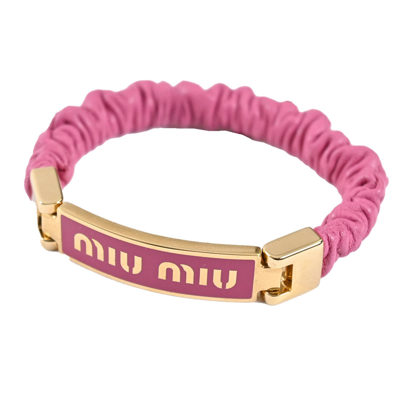 【期間限定SALE】 ミュウミュウ MIUMIU ブレスレット 5IB425 2F32 01 FUXIA ピンク レディース 【ラスト1点 Sサイズ】