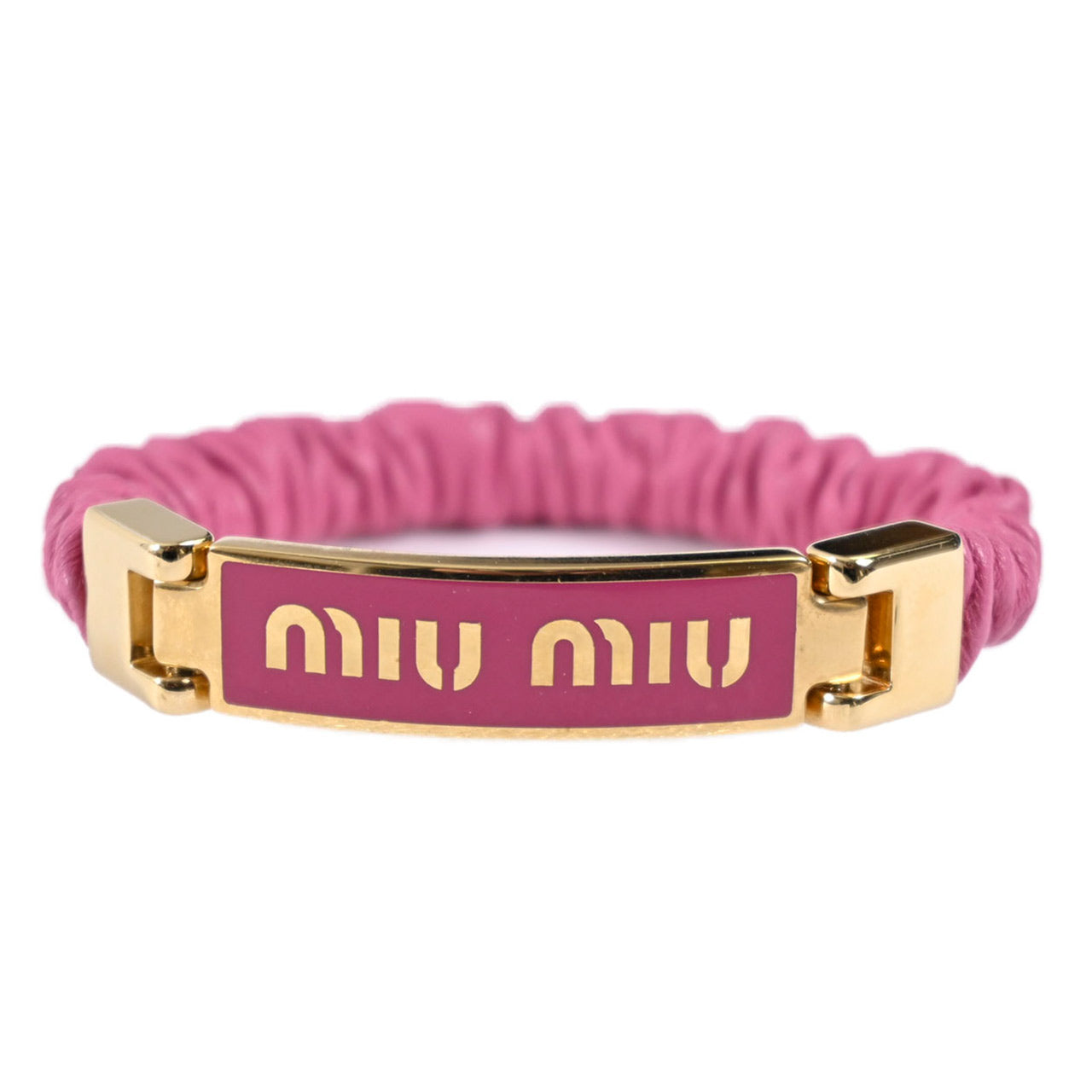 【期間限定SALE】 ミュウミュウ MIUMIU ブレスレット 5IB425 2F32 01 FUXIA ピンク レディース 【ラスト1点 Sサイズ】