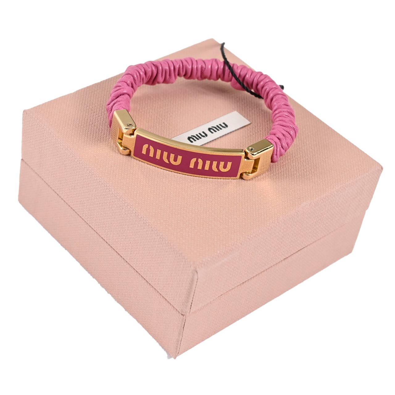 【期間限定SALE】 ミュウミュウ MIUMIU ブレスレット 5IB425 2F32 01 FUXIA ピンク レディース 【ラスト1点 Sサイズ】