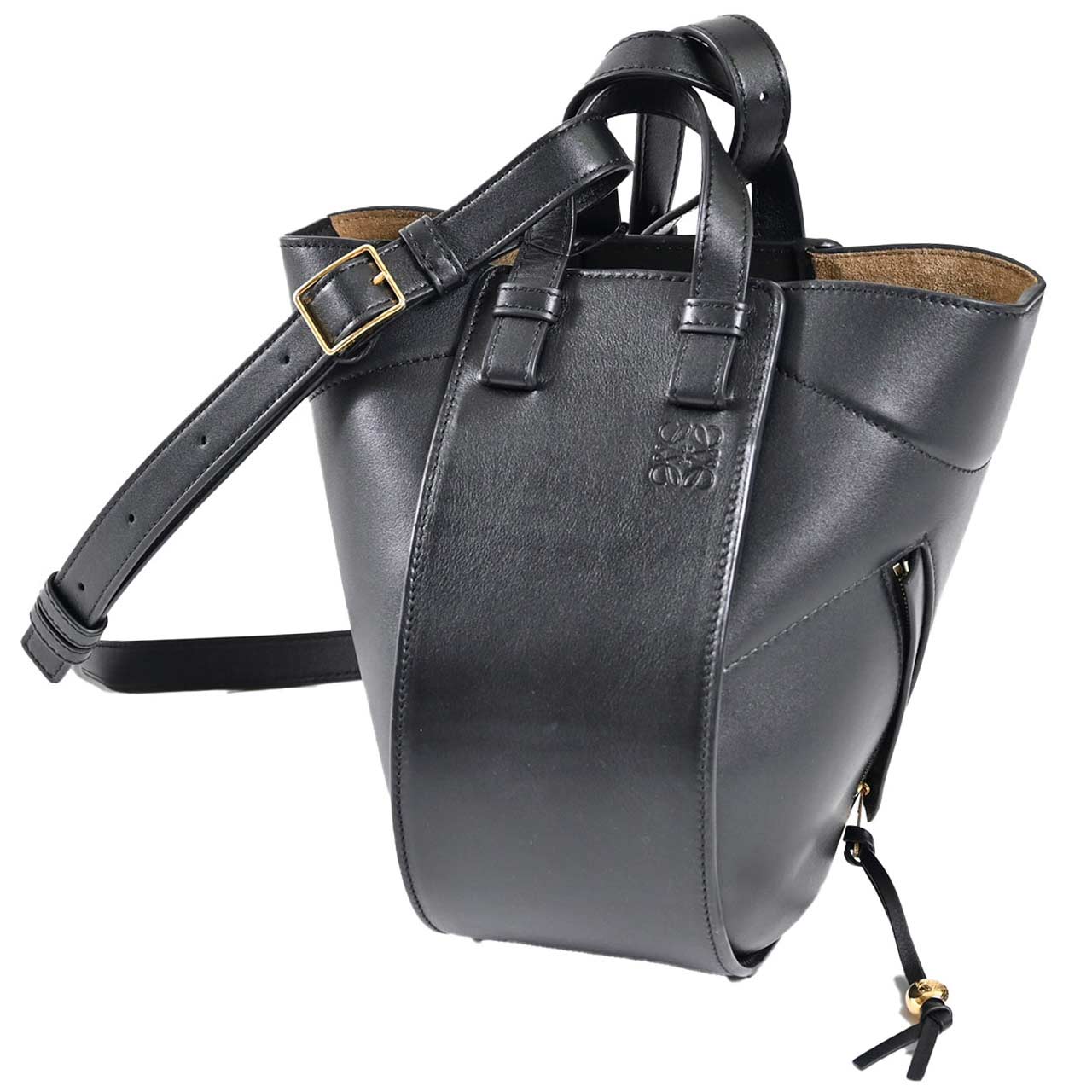 ロエベ LOEWE ショルダーバッグ ハンモック スライス A538HHSX01 1100 ブラック 2025SS レディース