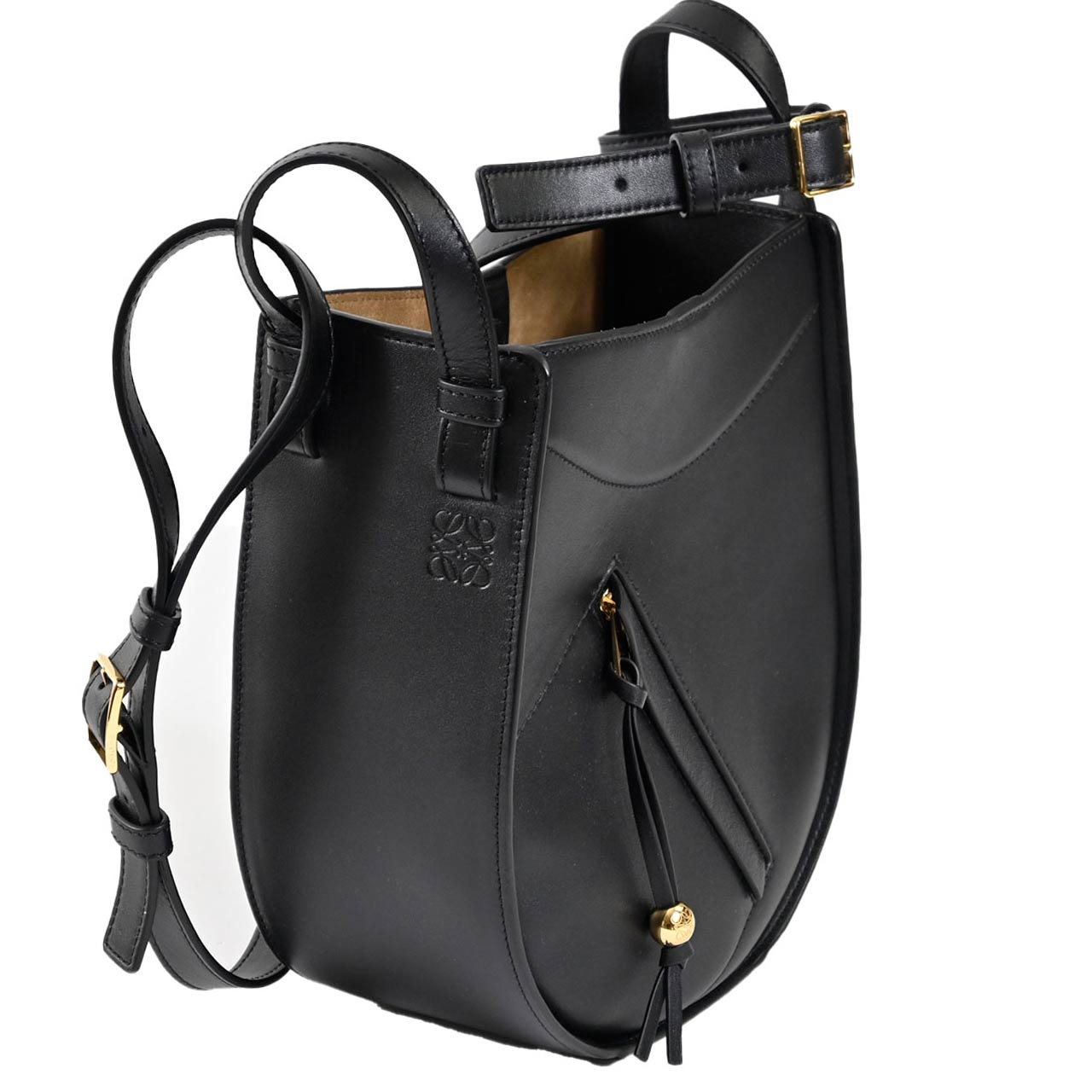 ロエベ LOEWE ショルダーバッグ ハンモック スライス A538HHSX01 1100 ブラック 2025SS レディース
