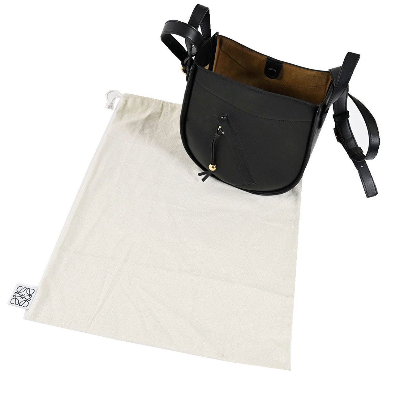 ロエベ LOEWE ショルダーバッグ ハンモック スライス A538HHSX01 1100 ブラック 2025SS レディース