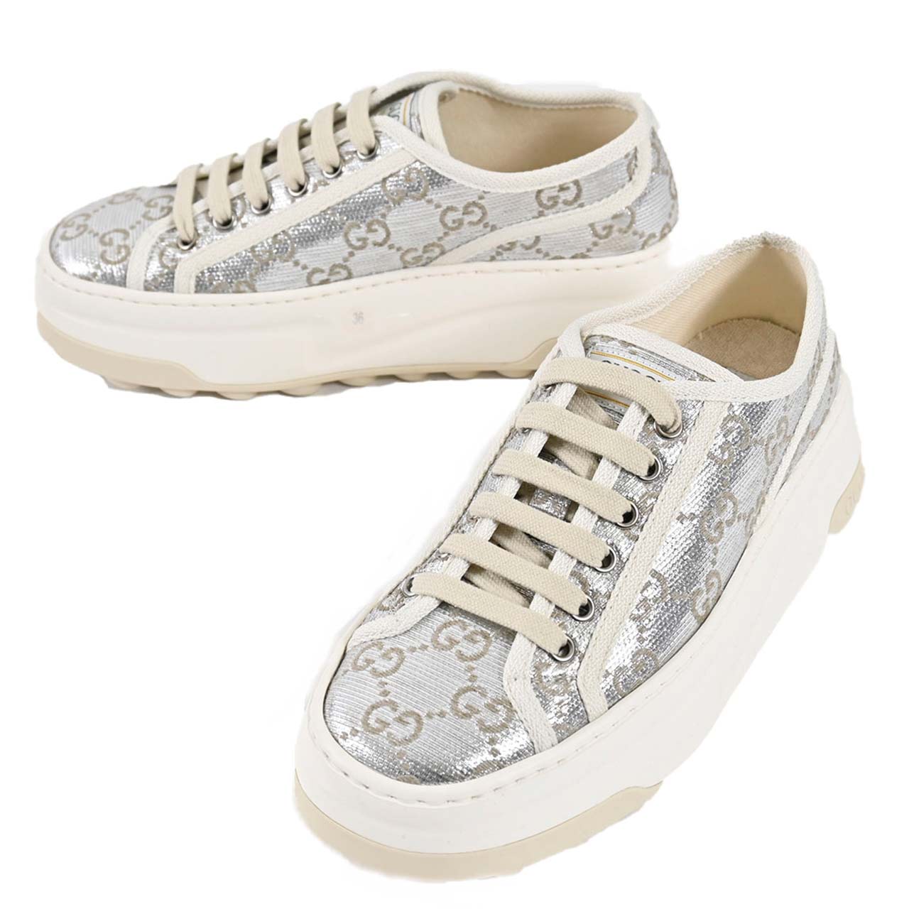 グッチ GUCCI スニーカー 746766 FAD9W8146 シルバー レディース