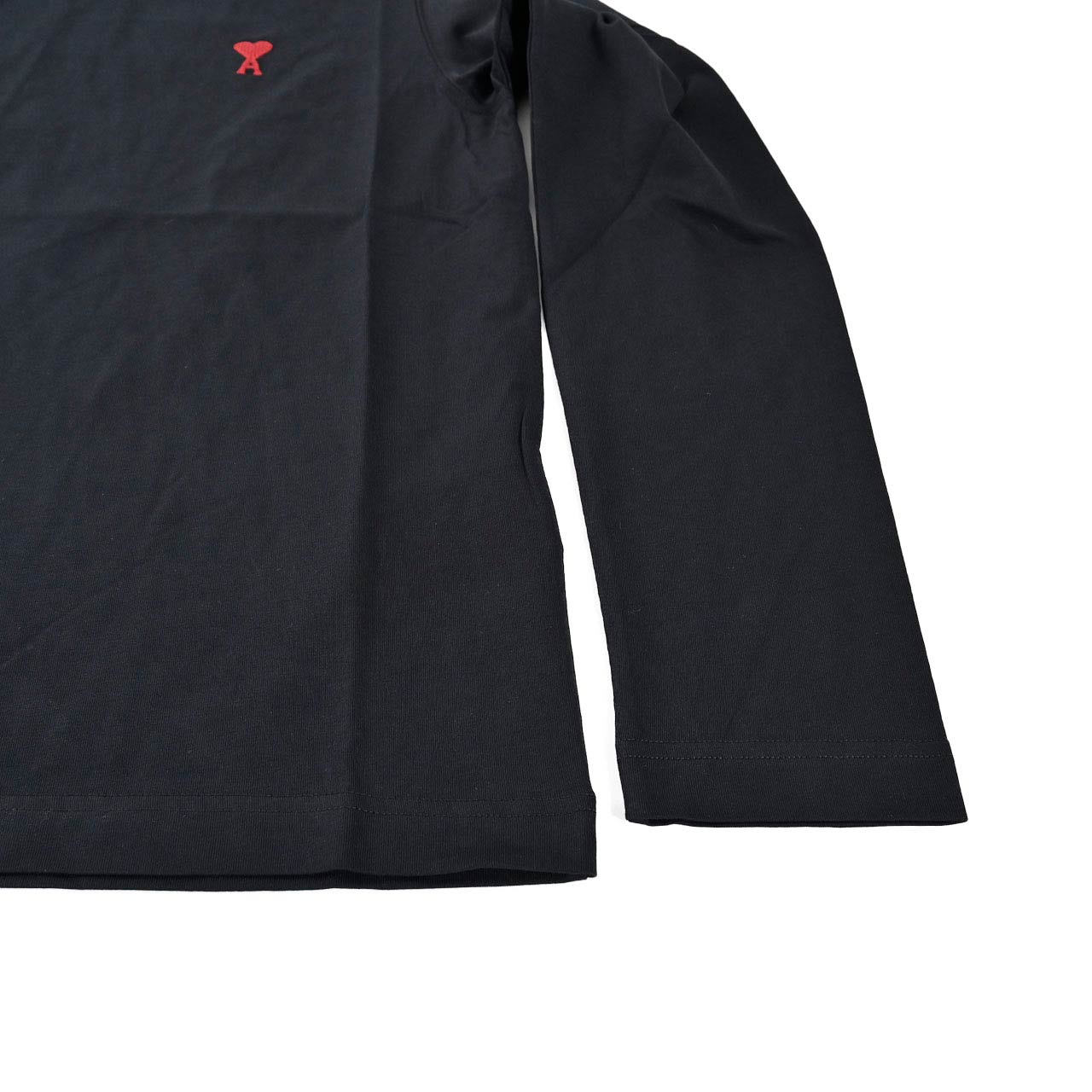 アミ AMI クルーネック長袖Tシャツ BFUTS235.724 001 ブラック 2025SS メンズ