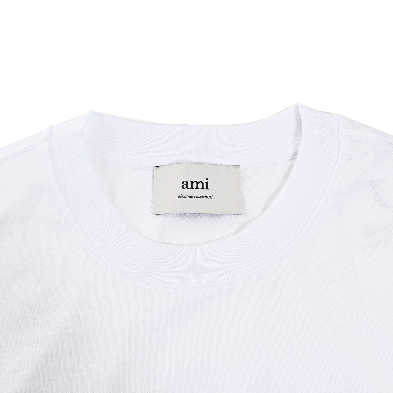 アミ AMI クルーネック長袖Tシャツ BFUTS235.724 100 ホワイト 2025SS メンズ