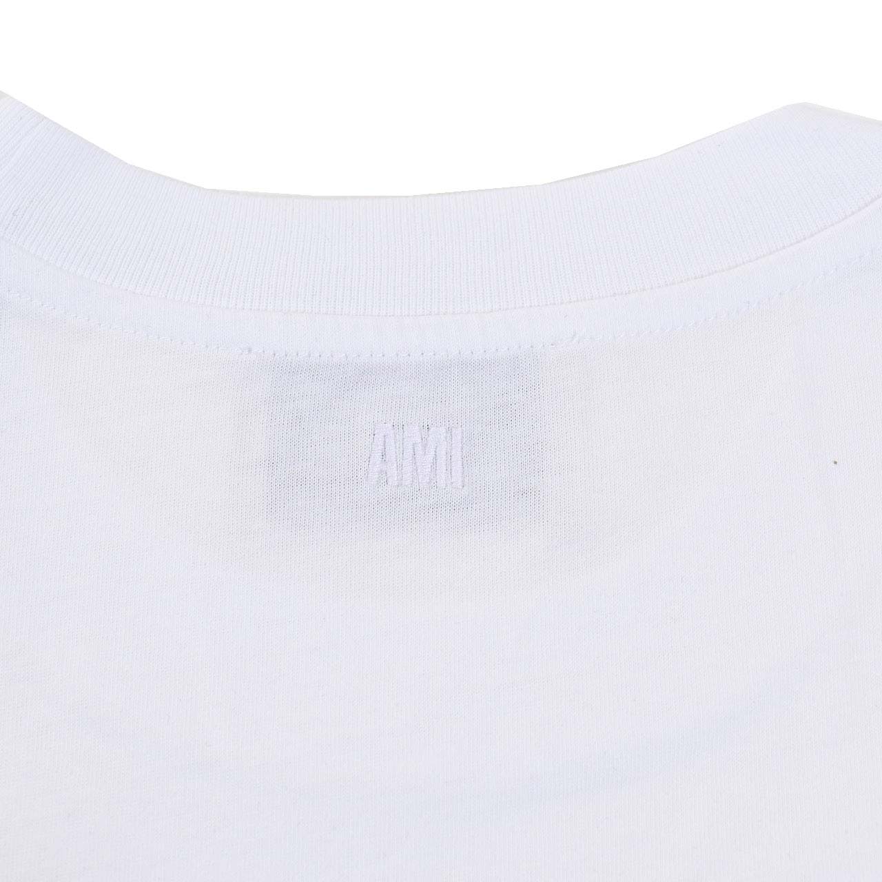 アミ AMI クルーネック長袖Tシャツ BFUTS235.724 100 ホワイト 2025SS メンズ