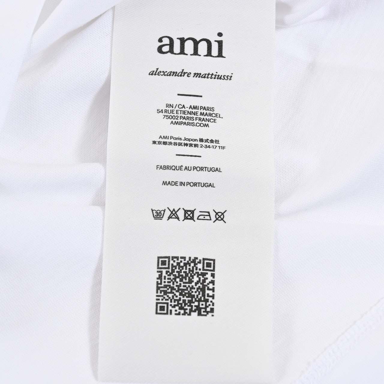 アミ AMI クルーネック長袖Tシャツ BFUTS235.724 100 ホワイト 2025SS メンズ