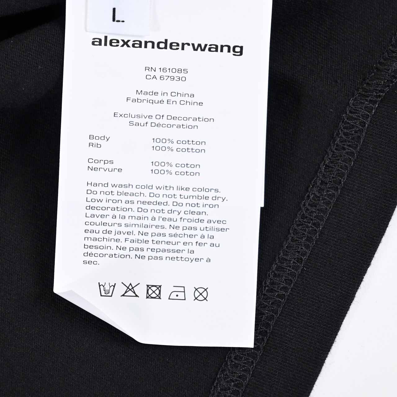 【15%OFF】 アレキサンダー ワン ALEXANDER WANG Tシャツ 1CC1251991 001 ブラック レディース