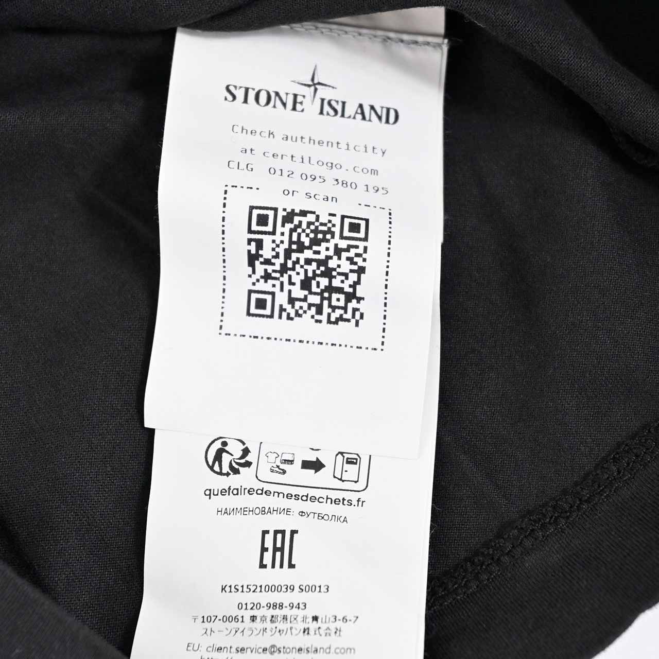 ストーン アイランド STONE ISLAND Tシャツ K1S15 2100039 S0013 V0029 ブラック 2025年春夏 2025SS メンズ 【ラスト1点 XXLサイズ】 ギフト プレゼント