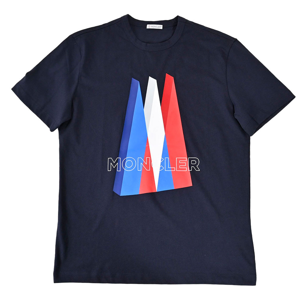 【50%OFF】 モンクレール MONCLER クルーネック半袖Tシャツ 8C01148 8390Y 778 ネイビー メンズ 【ラスト1点 Sサイズ】