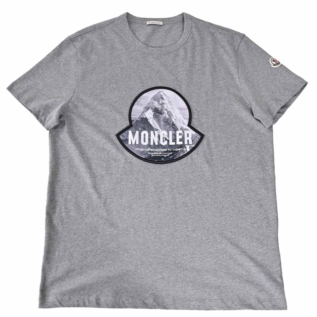 モンクレール MONCLER クルーネック半袖Tシャツ 8C01124 8390Y 984 グレー メンズ 【ラスト1点 XXLサイズ】