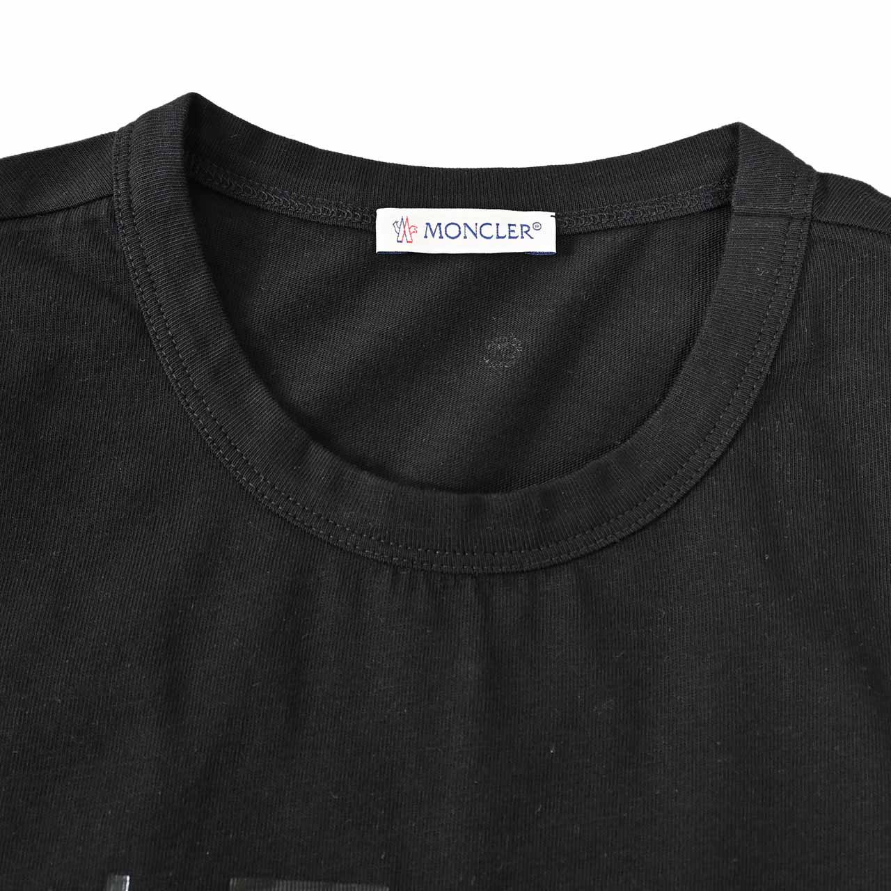 モンクレール MONCLER クルーネック半袖Tシャツ 8C00154 829H8 999 ブラック レディース 【ラスト1点 Sサイズ】