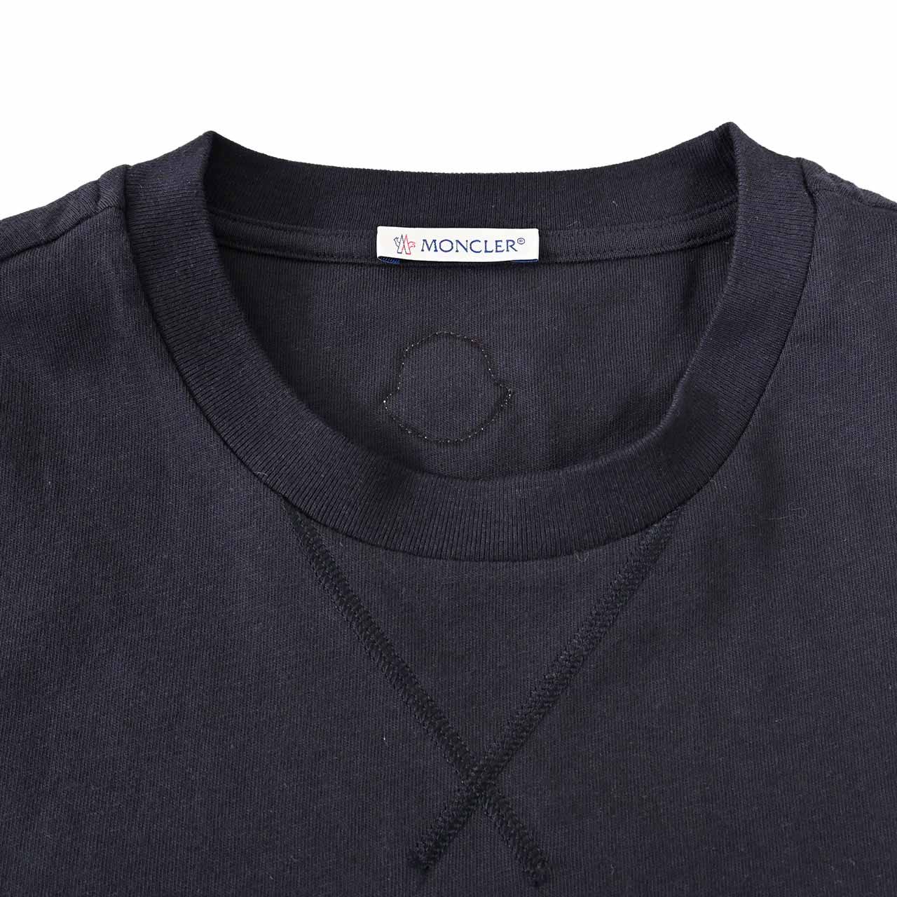 モンクレール MONCLER クルーネック半袖Tシャツ 8C01136 8390Y 773 ネイビー メンズ 【ラスト1点 Lサイズ】