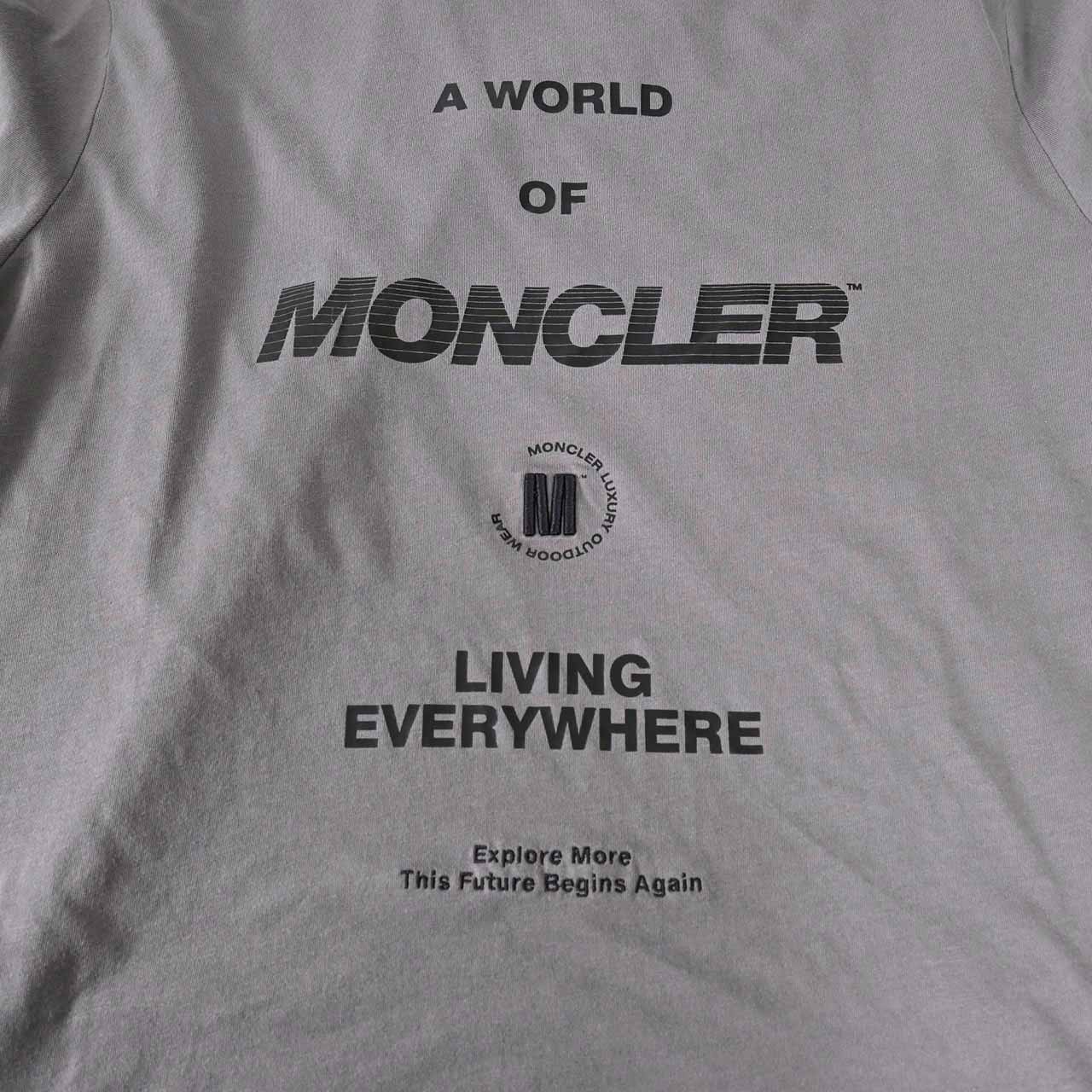 モンクレール MONCLER クルーネック半袖Tシャツ 8C00152 829H8 984 グレー メンズ 【ラスト1点 Lサイズ】