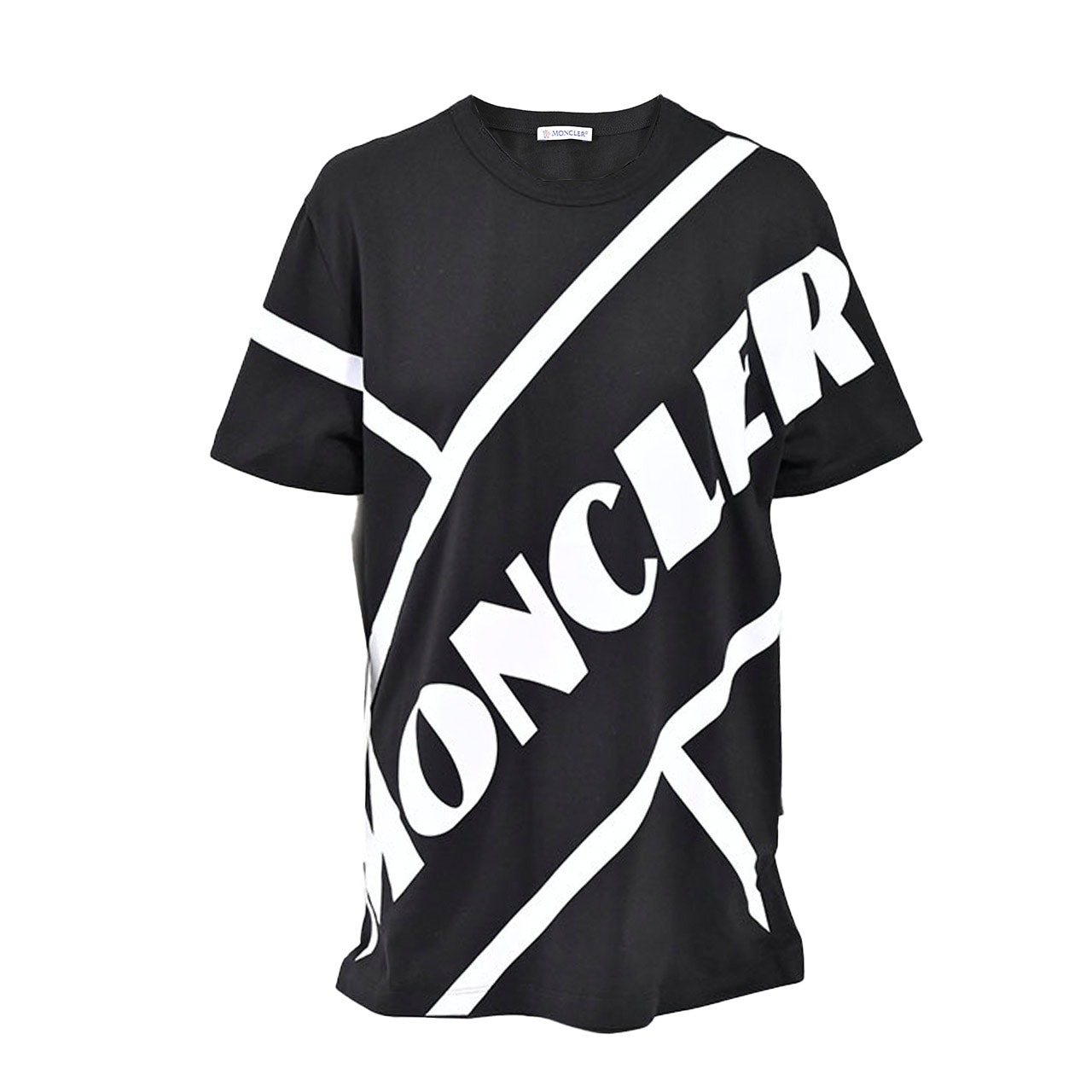 モンクレール MONCLER クルーネック半袖Tシャツ 8C00148 829H8 999 ブラック レディース 【ラスト1点 Mサイズ】