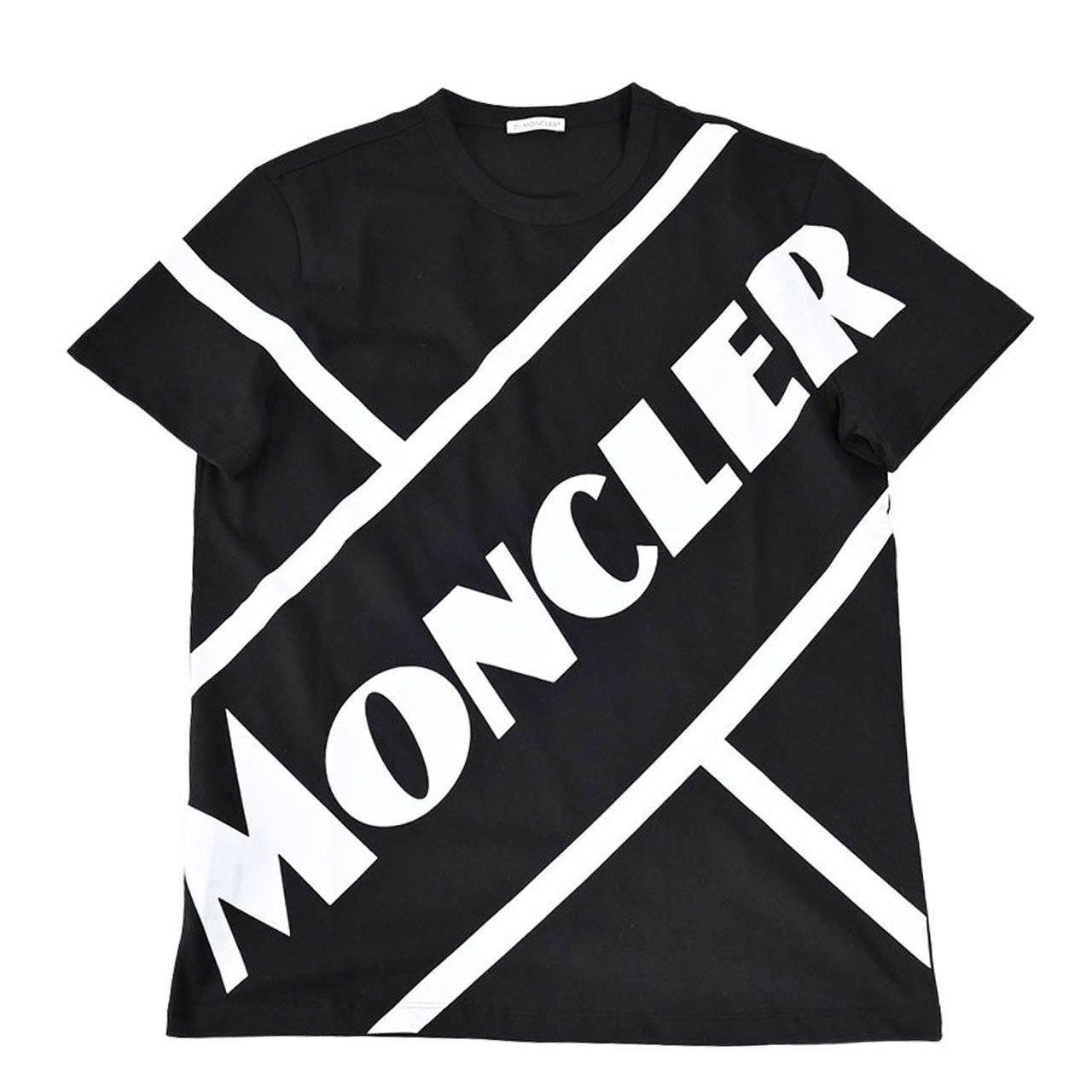 モンクレール MONCLER クルーネック半袖Tシャツ 8C00148 829H8 999 ブラック レディース 【ラスト1点 Mサイズ】