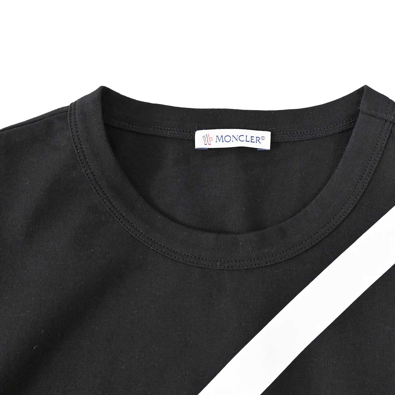 モンクレール MONCLER クルーネック半袖Tシャツ 8C00148 829H8 999 ブラック レディース 【ラスト1点 Mサイズ】