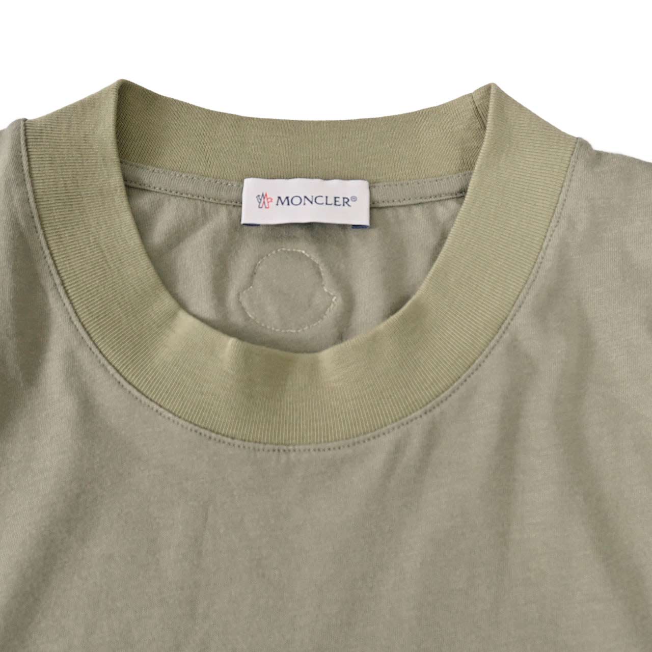 モンクレール MONCLER クルーネック長袖Tシャツ 8C01128 8390Y 880 グリーン メンズ 【ラスト1点 Lサイズ】