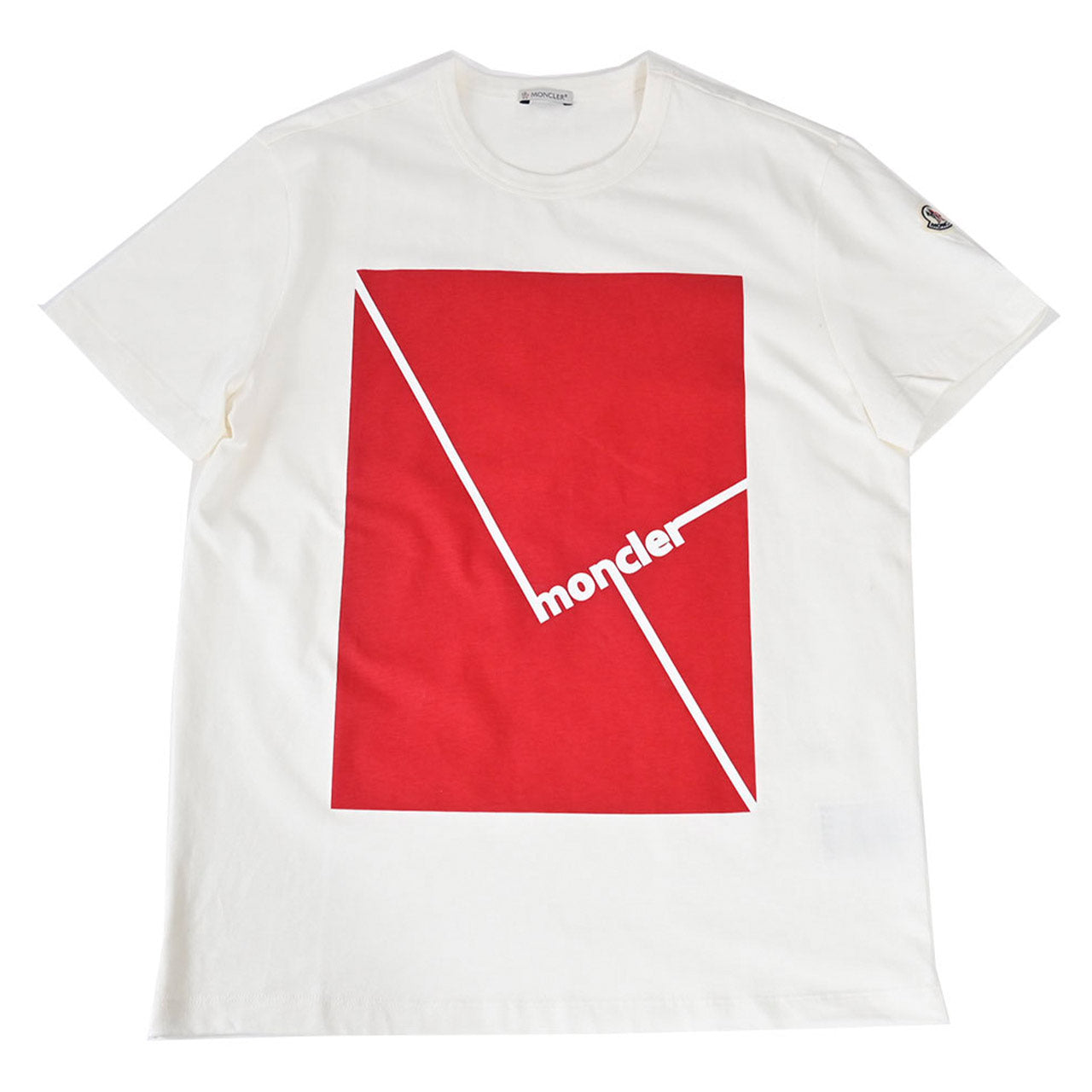 モンクレール MONCLER クルーネック半袖Tシャツ 8C0017 8390T 001 ホワイト メンズ 【ラスト1点 Lサイズ】