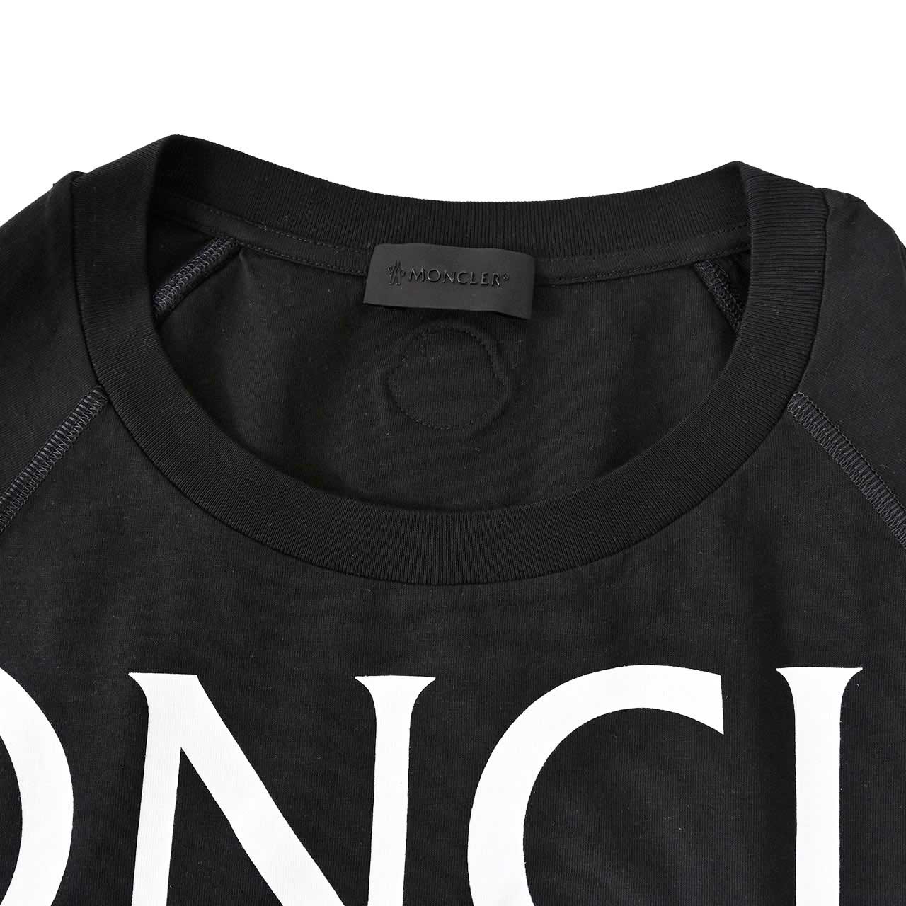 モンクレール MONCLER クルーネック半袖Tシャツ 8C01112 8390Y 999 ブラック メンズ 【ラスト1点 Lサイズ】