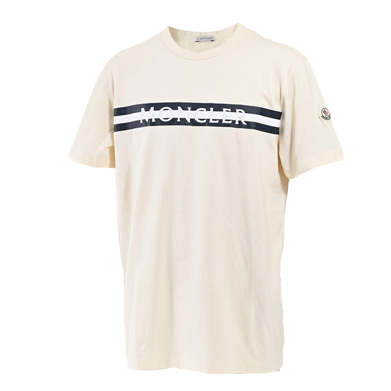 モンクレール MONCLER クルーネック半袖Tシャツ G2 091 8C00001 8390T 002 クリーム メンズ 【ラスト1点 Lサイズ】