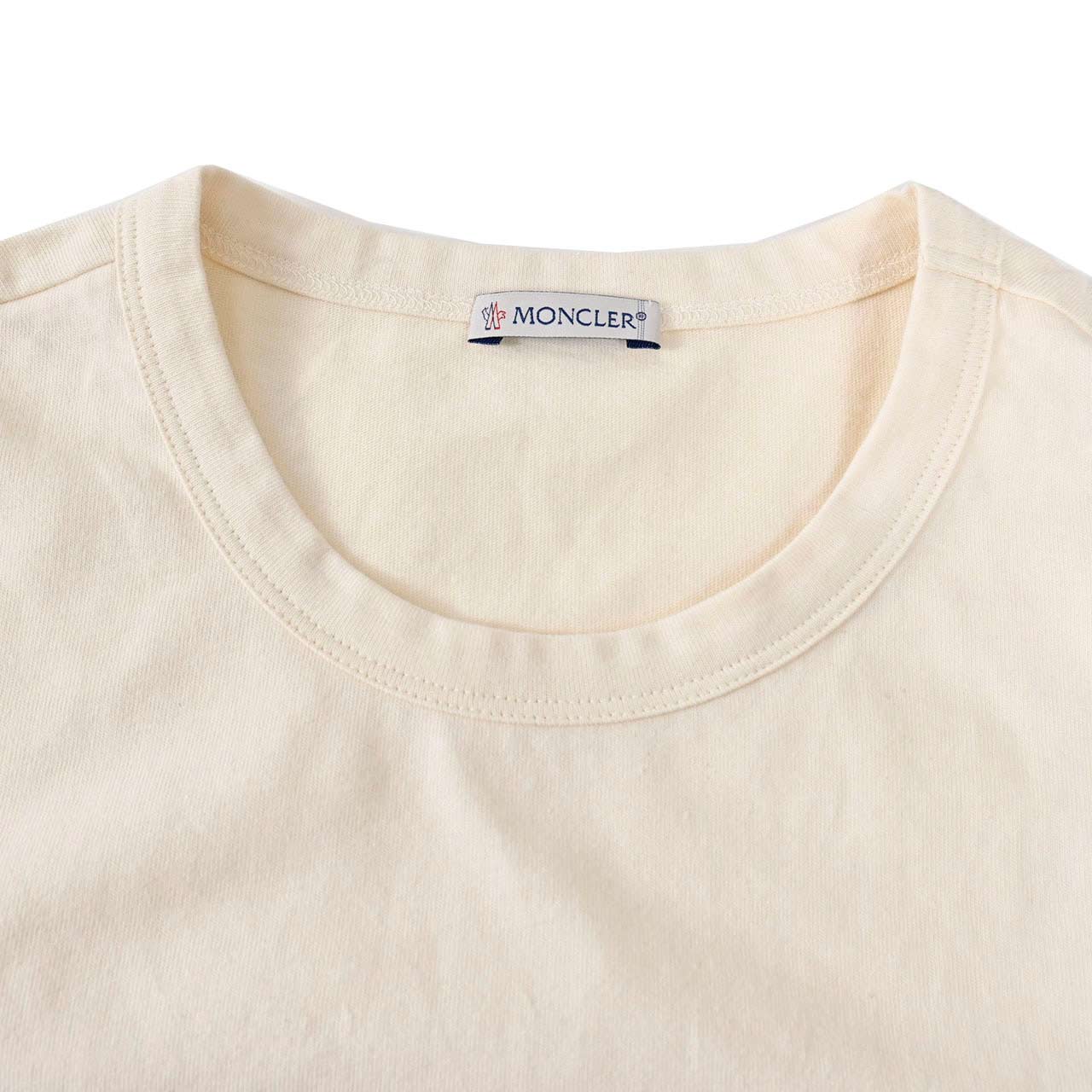 モンクレール MONCLER クルーネック半袖Tシャツ G2 091 8C00001 8390T 002 クリーム メンズ 【ラスト1点 Lサイズ】