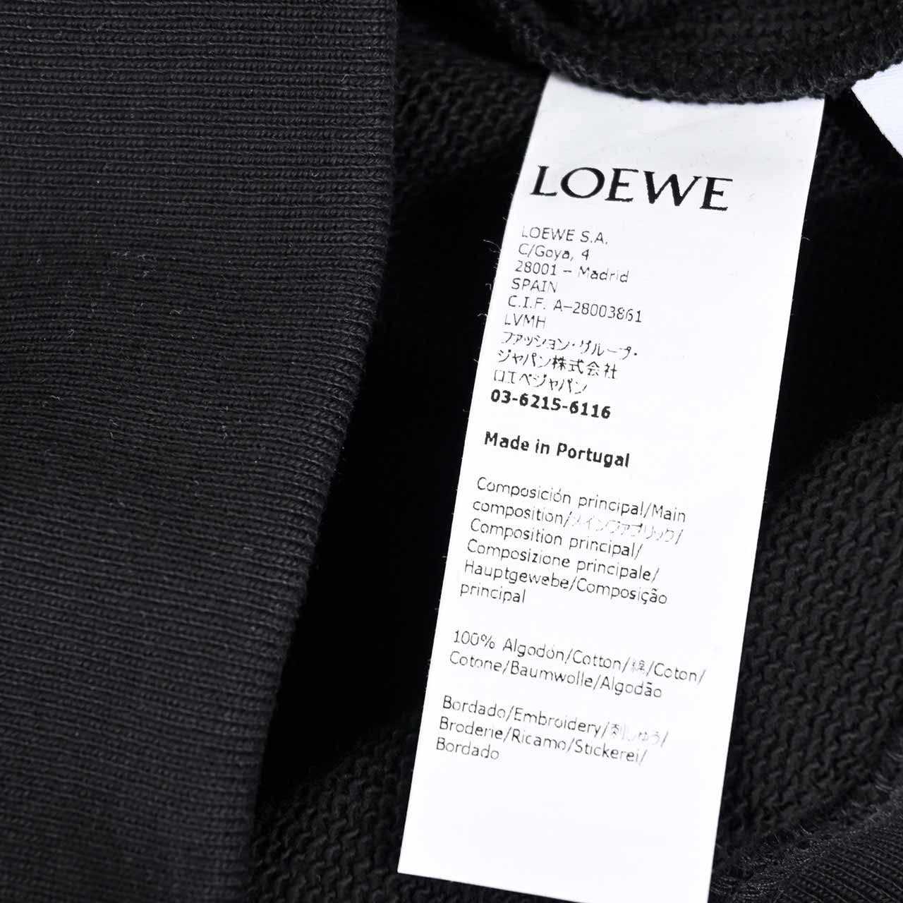 ロエベ LOEWE スウェットトレーナー H526Y24J07 1100 ブラック メンズ
