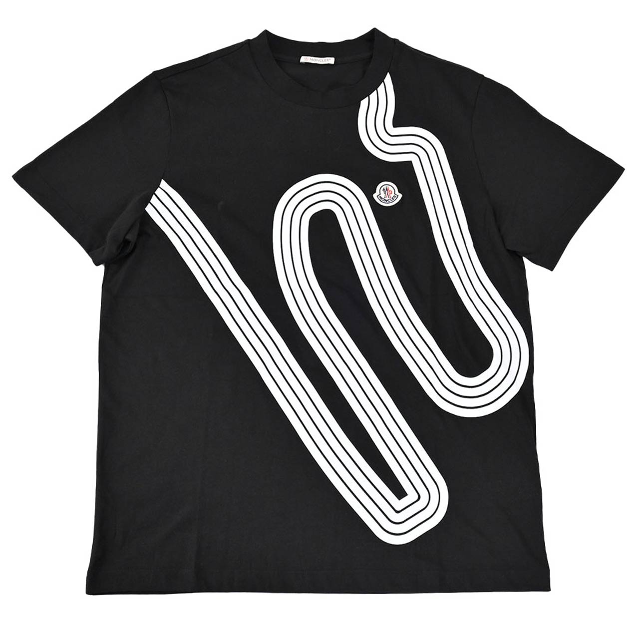 【50%OFF】 モンクレール MONCLER Tシャツ 8C01100 8390Y 999 ブラック メンズ 【ラスト1点 Sサイズ】