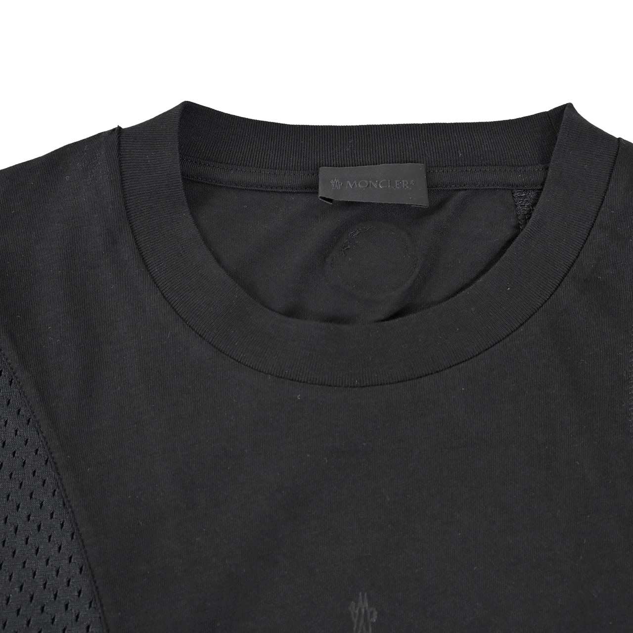 モンクレール MONCLER クルーネック半袖Tシャツ 8C01164 8390Y 999 ブラック メンズ レディース ユニセックス 細め