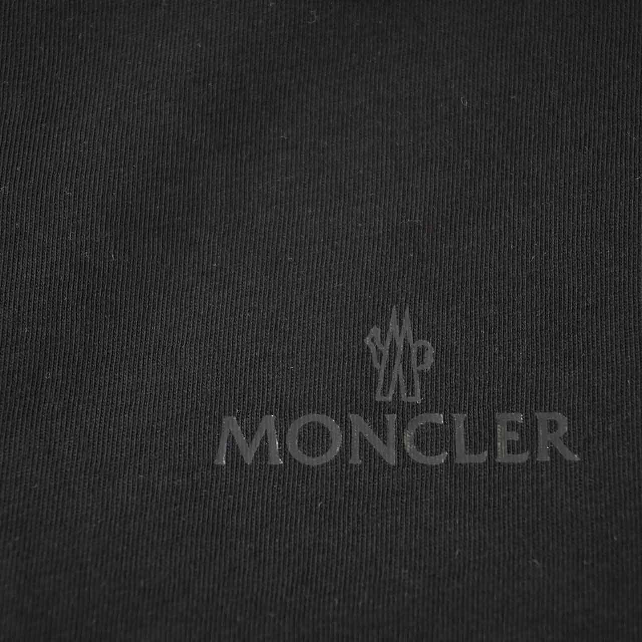 モンクレール MONCLER クルーネック半袖Tシャツ 8C01164 8390Y 999 ブラック メンズ レディース ユニセックス 細め