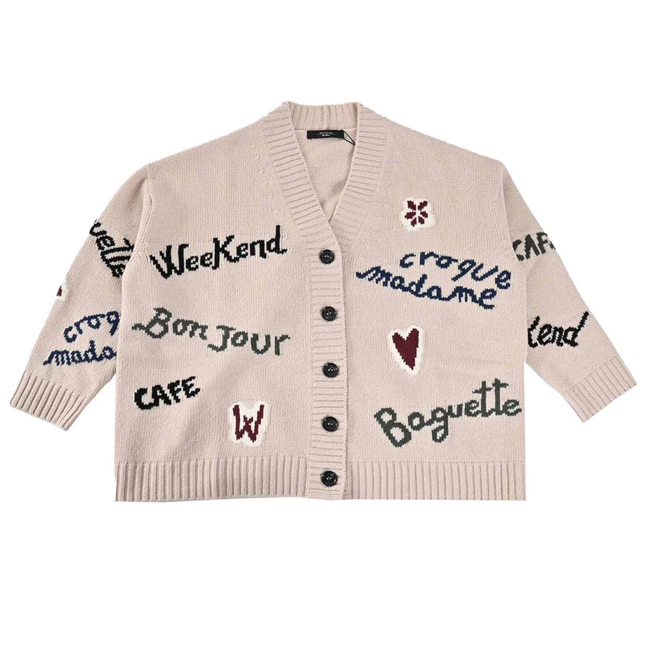 ウィークエンド マックスマーラ WEEKEND MAXMARA カーディガン BELGIO 5346082600 005 クリーム 2025AW レディース 【再入荷なし 在庫限り】