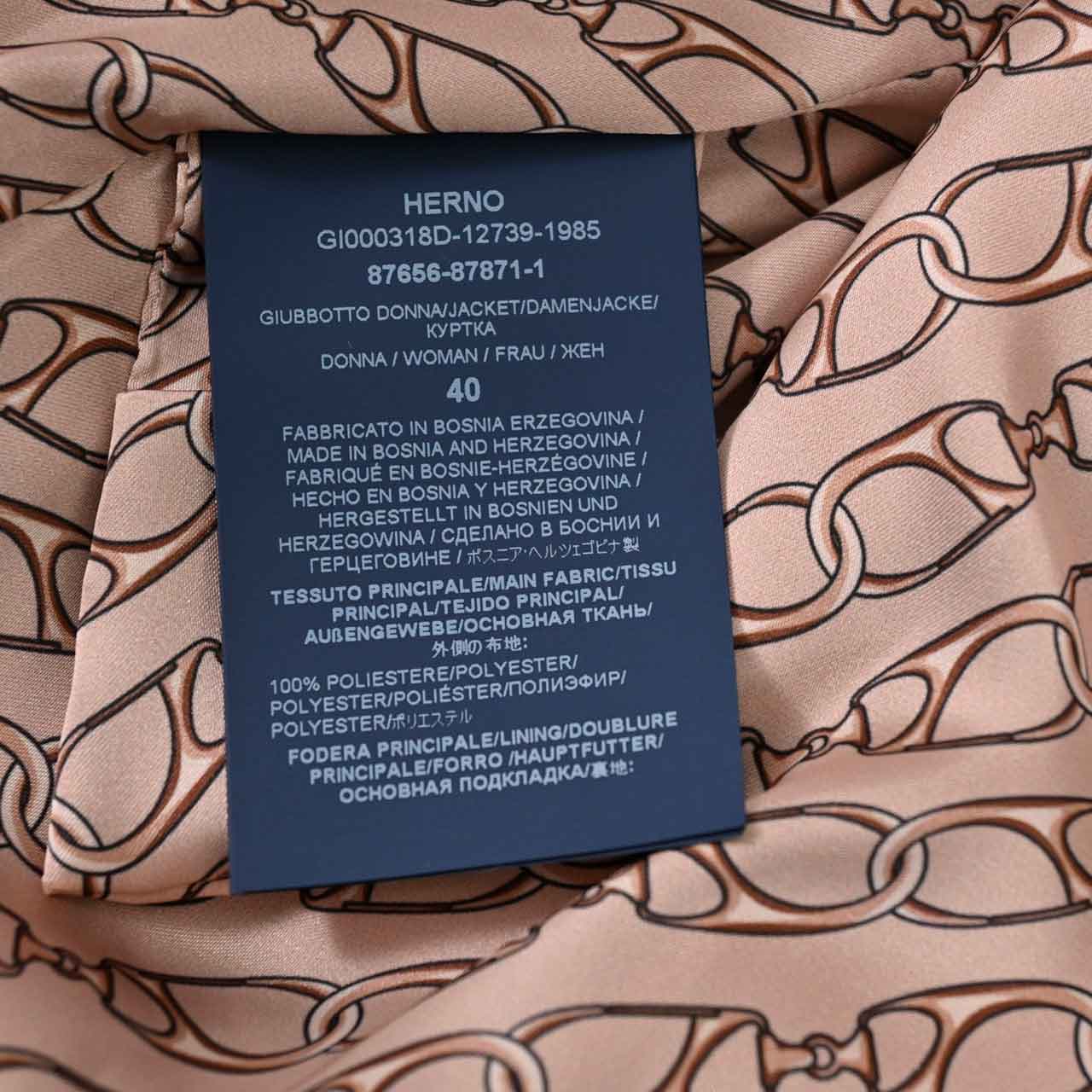 ヘルノ HERNO フード付きブルゾン GI000318D 12739 1985 ベージュ レディース