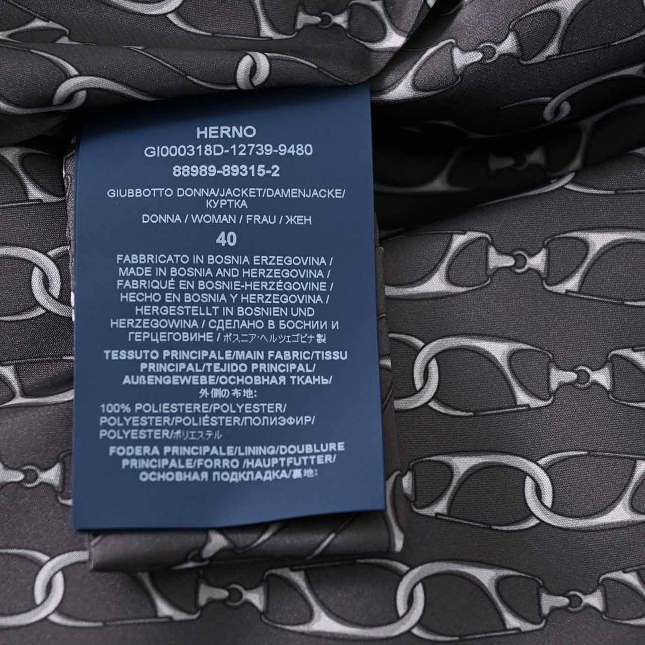 ヘルノ HERNO フード付きブルゾン GI000318D 12739 9480 グレー レディース