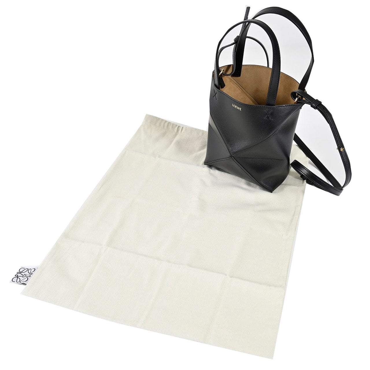 ロエベ LOEWE 2WAYバッグ PUZZLE FOLD TOTE MINI A657V25X01 1100 ブラック レディース