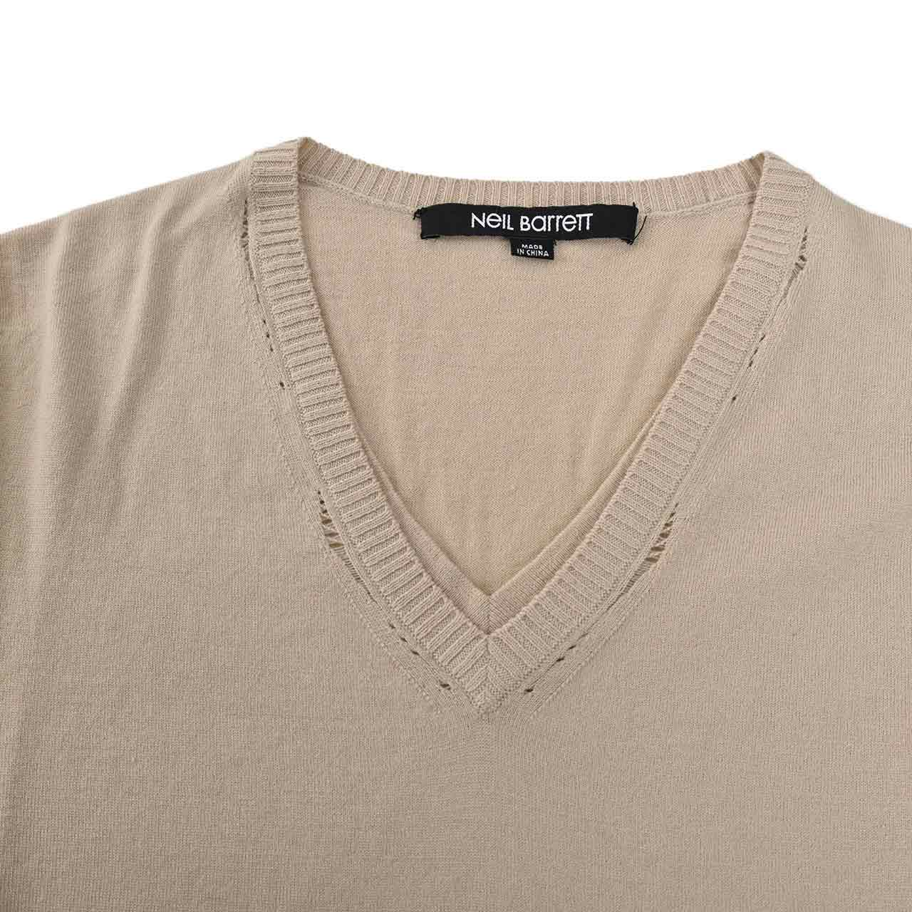 【期間限定SALE】 ニールバレット NEIL BARRETT Vネックニット BMA88 6609 ベージュ メンズ レディース 【ラスト1点 Mサイズ】 カシミヤ