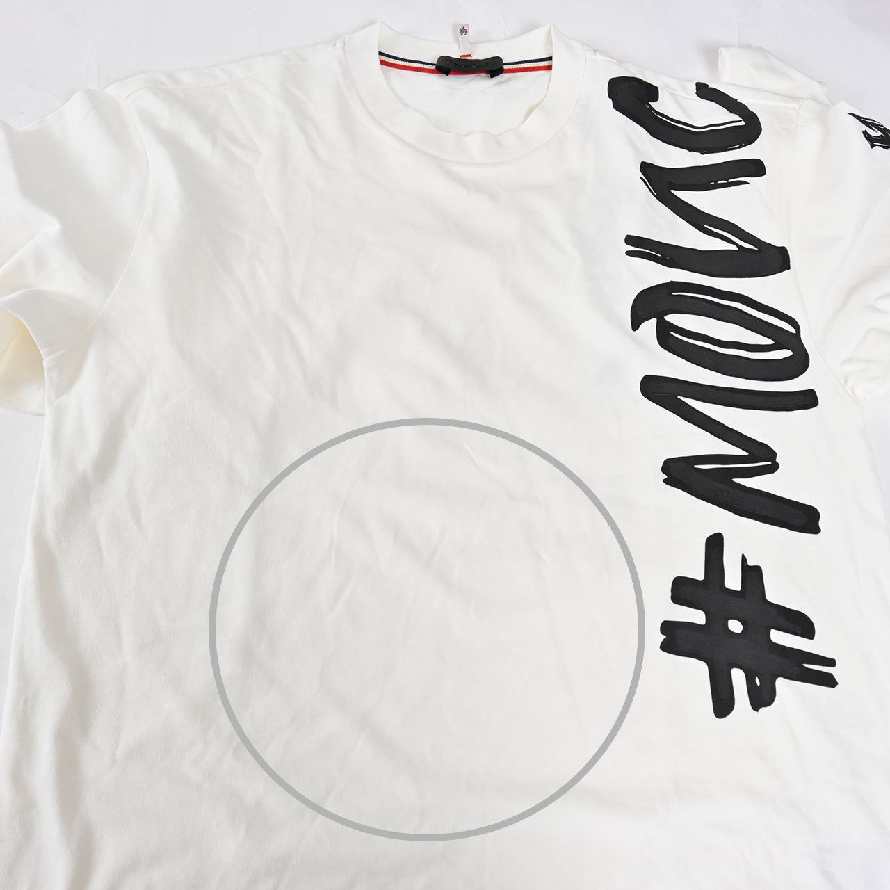 モンクレール MONCLER Tシャツ 8D00004 8390T 001 ワケアリ ホワイト メンズ 【ラスト1点】