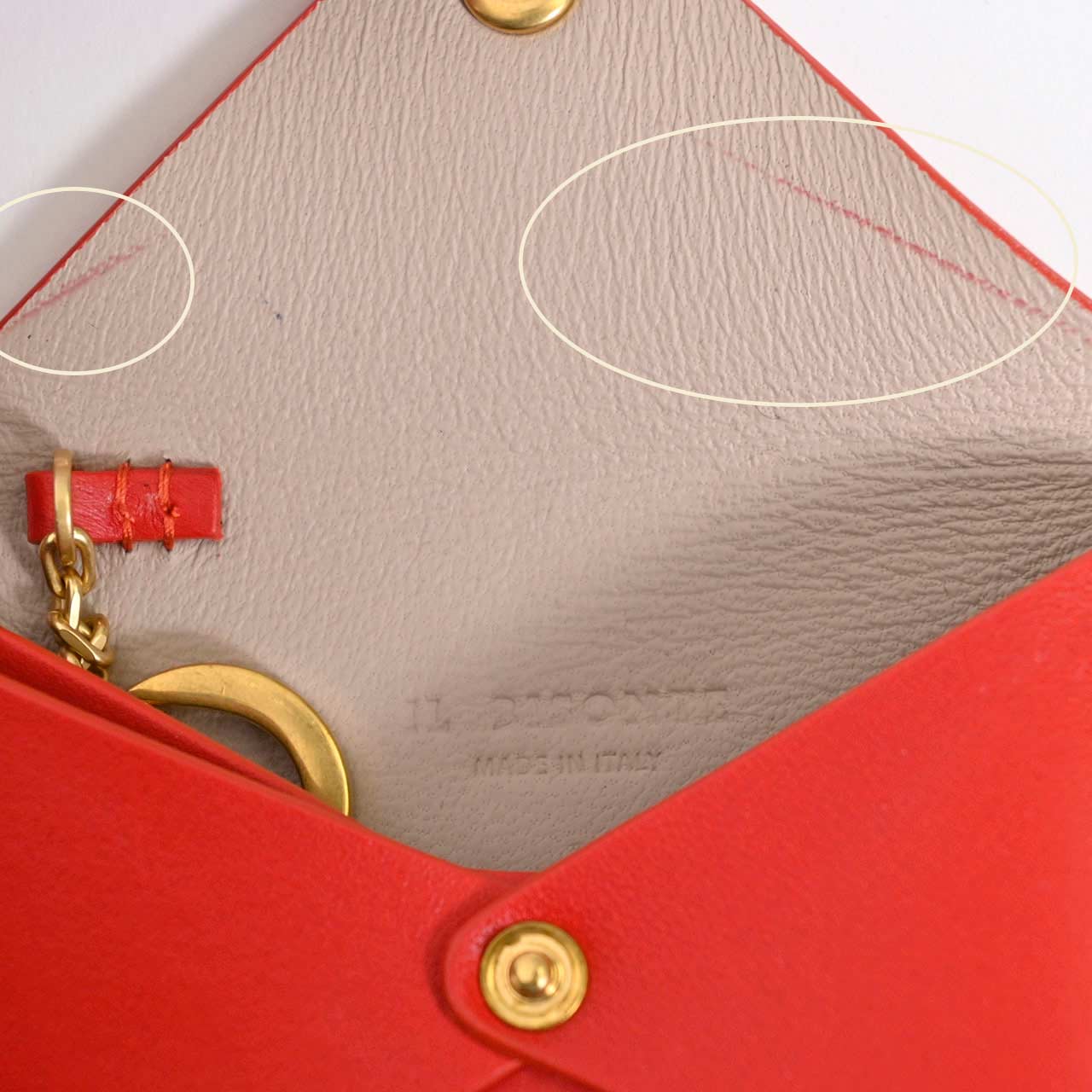 イルビゾンテ IL BISONTE 名刺入れ SCC098 RE184H Castagno Rosa ワケアリ レッド メンズ レディース